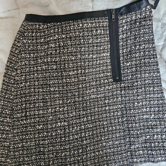 Halogen Womens Mini Skirt Half Front Zipper Textured Knit Multicolor Wool Blend - Picture 1 of 11